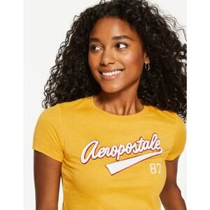 Aeropostale T Shirt 87 Script Appliqué Graphic Crew Neck ladies Tee size XL